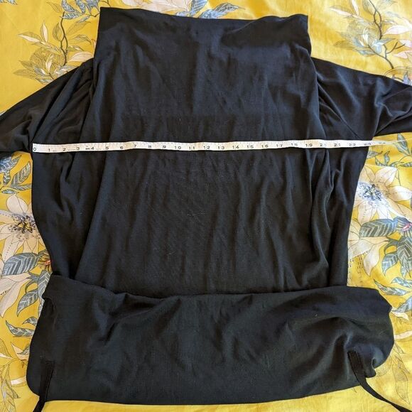 𝅺indigenous tie up bottom cowl neck draped long sleeve tunic dress sz m nwot blk - Picture 4 of 5